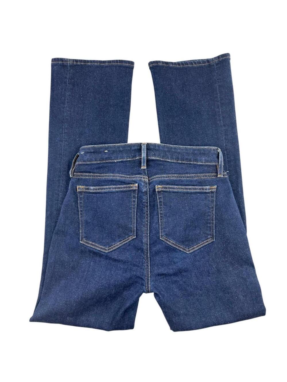 LOFT Dark Wash Flare Jeans Navy Blue Classic Five Pocket - Picture 1 of 8